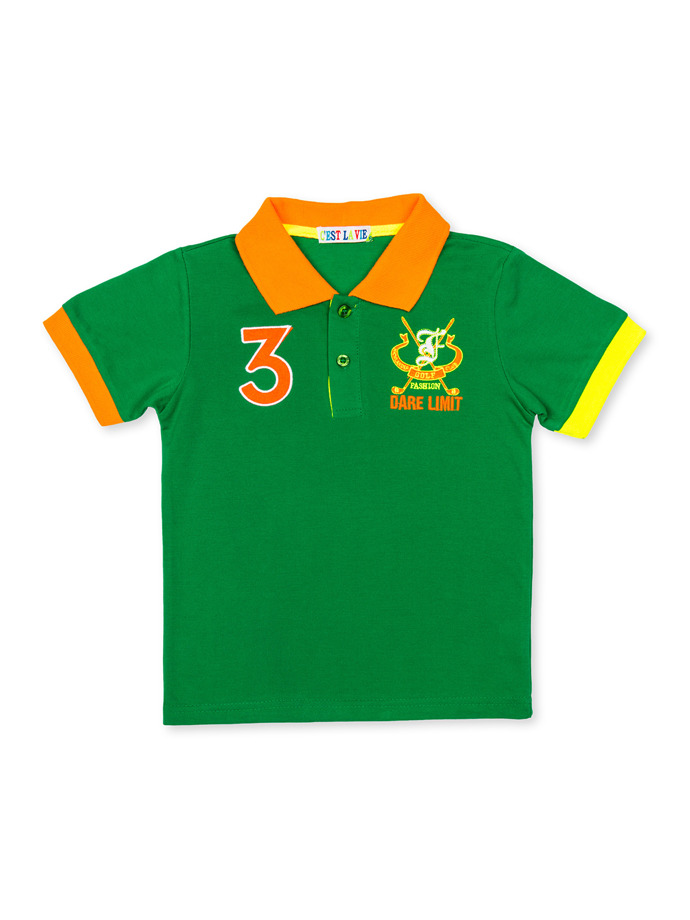 Boy's printed poloshirt - green KS023