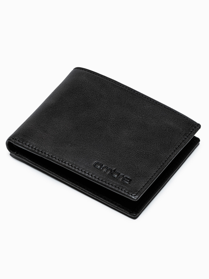 Men's leather wallet black A607 Men's clothing online