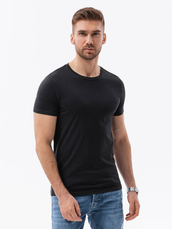 Men's plain t-shirt - black S1370 | Ombre.com - Men's clothing online