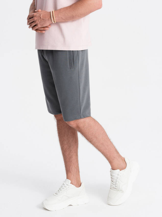 Men's BASIC cotton sweat shorts - graphite V11 OM-SRBS-0149