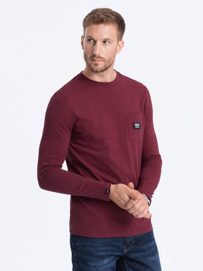 Men's longsleeve with pocket L156 - maroon V2