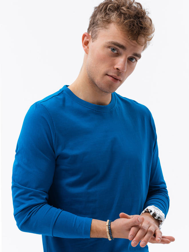 Men's plain longsleeve L138 - blue V9