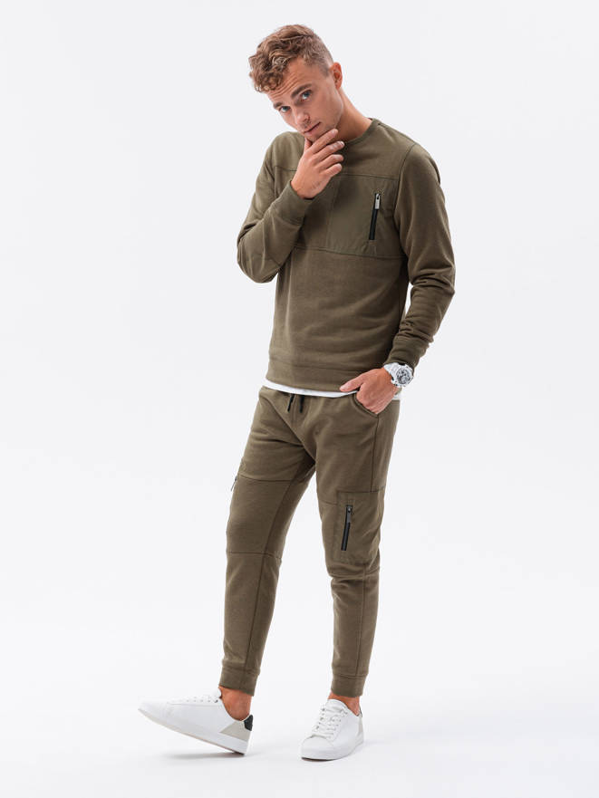 Men's set sweatshirt + pants - olive Z53