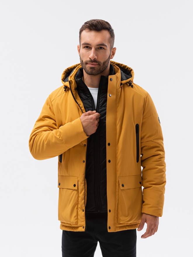 Men's winter jacket - mustard C449