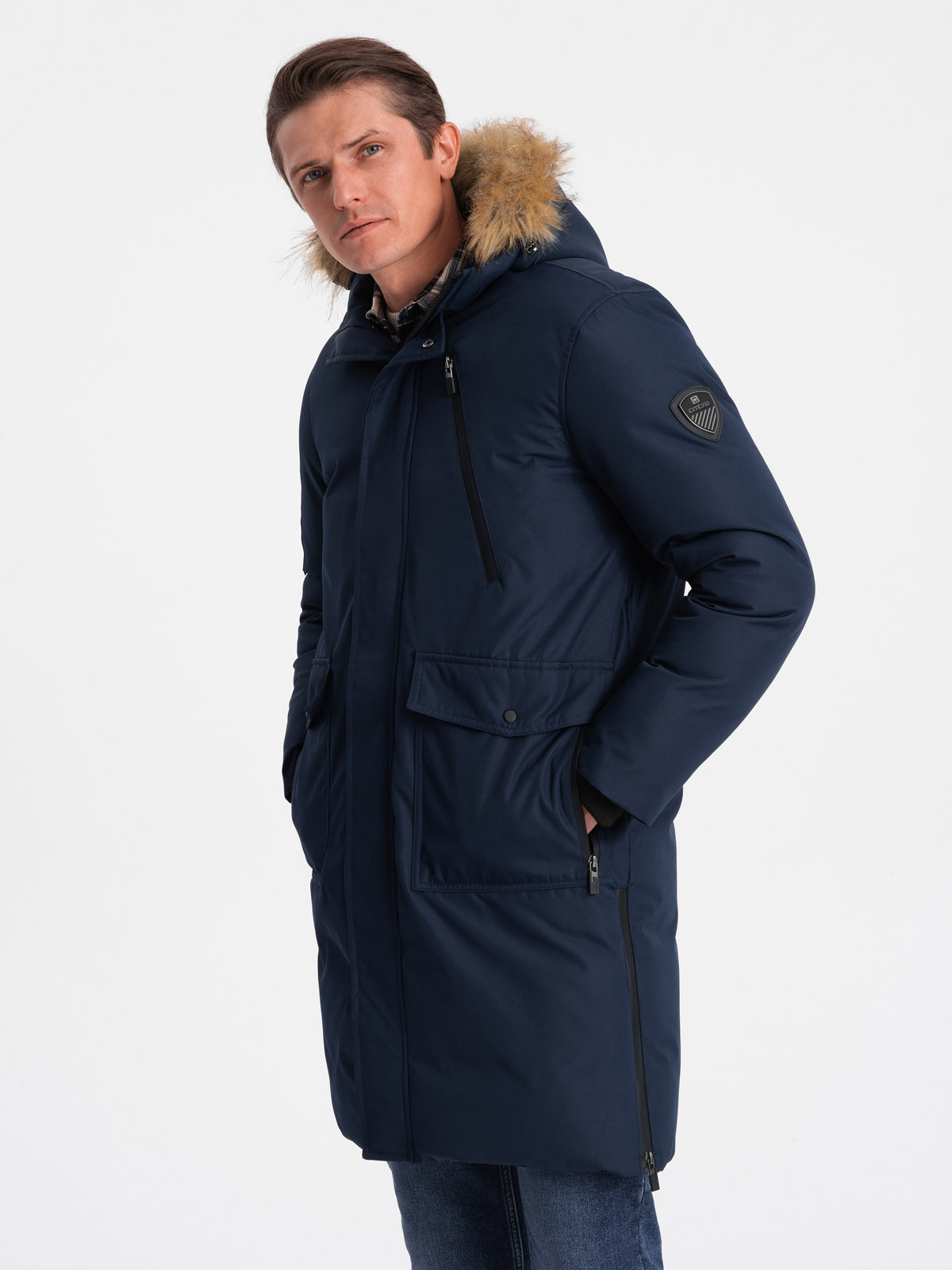 Navy blue winter jacket hot sale mens