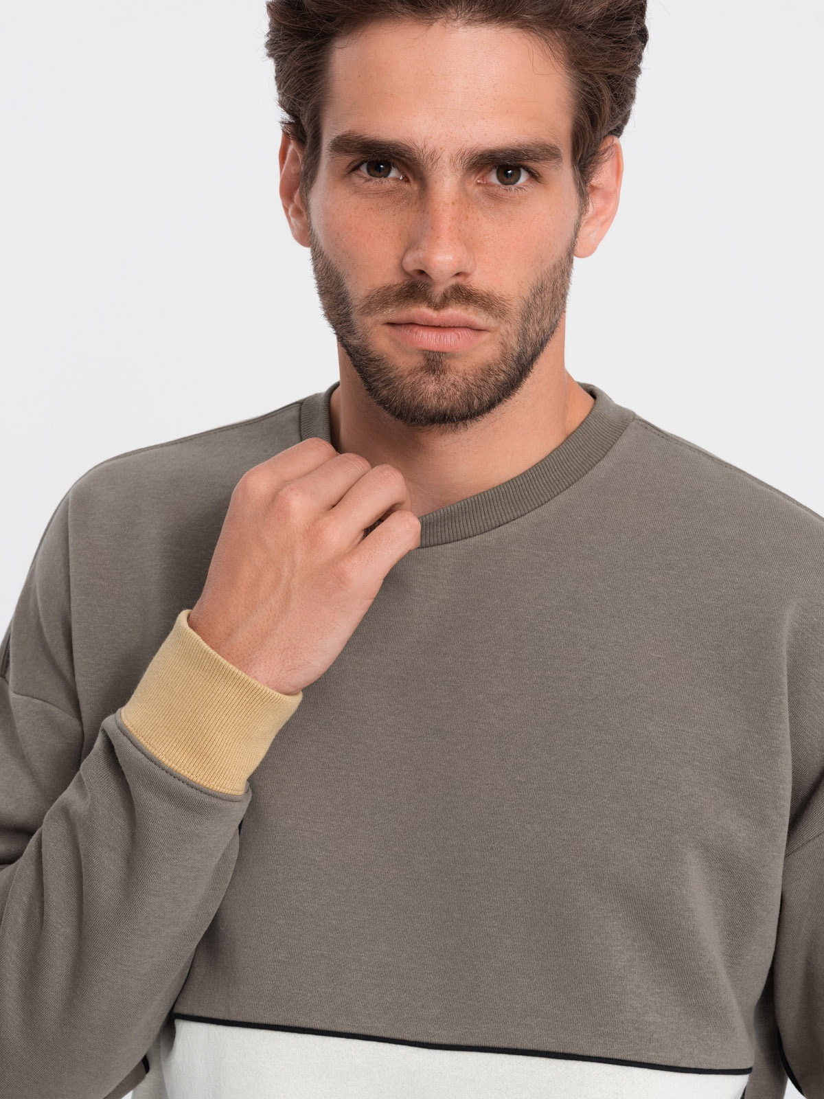 Khaki best sale colored sweatshirt