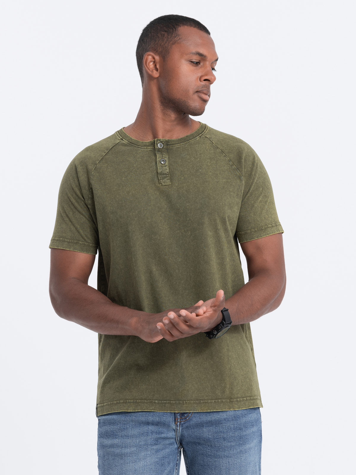 olive green henley