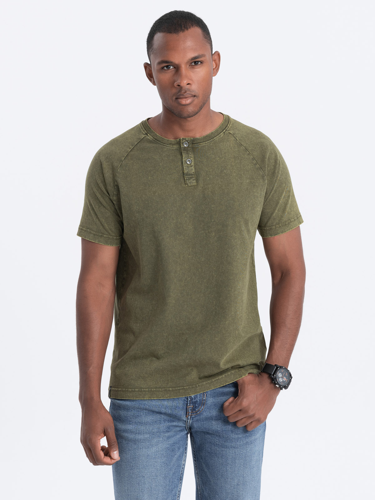 army green henley