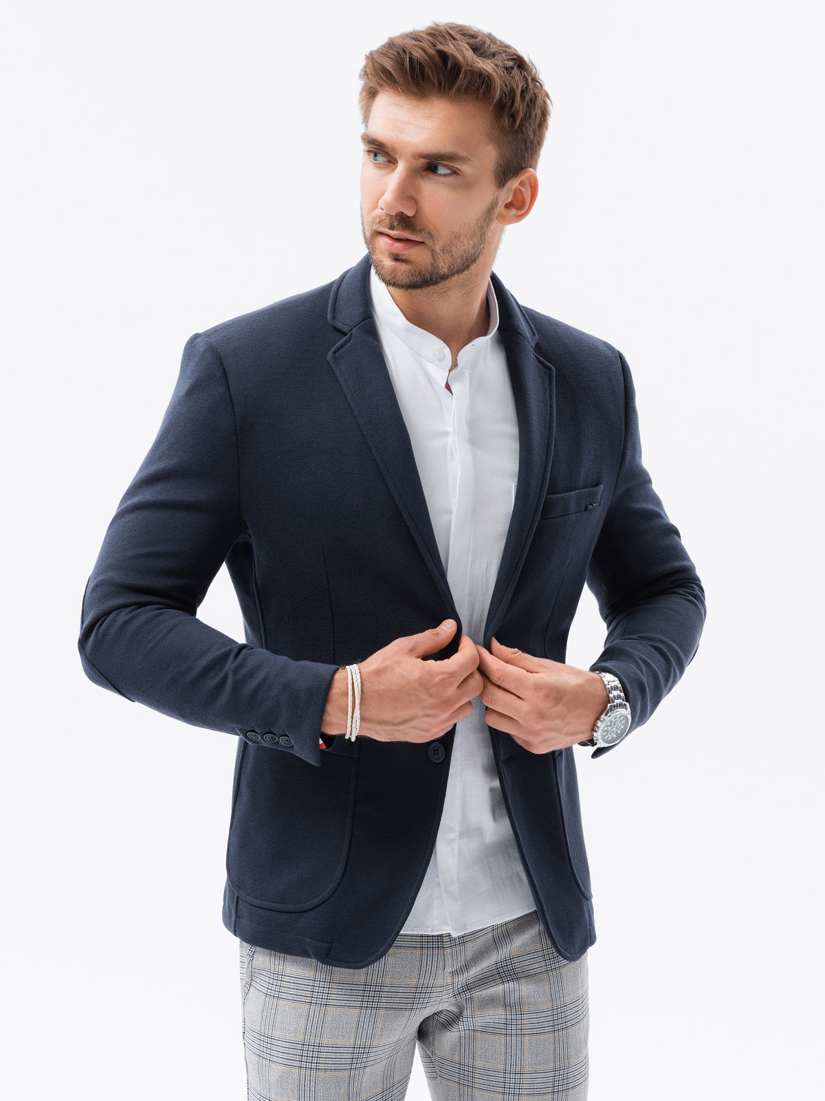 navy blue blazer men's casual