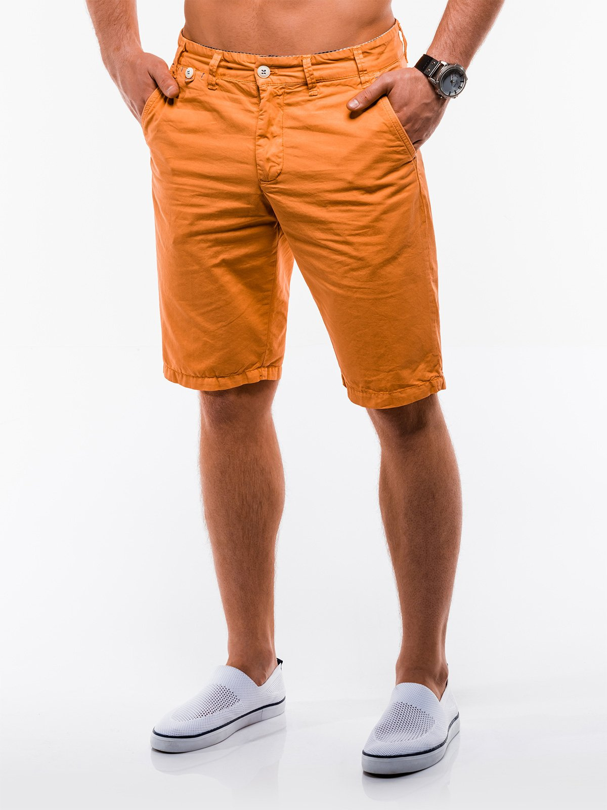 Mens orange store chino shorts