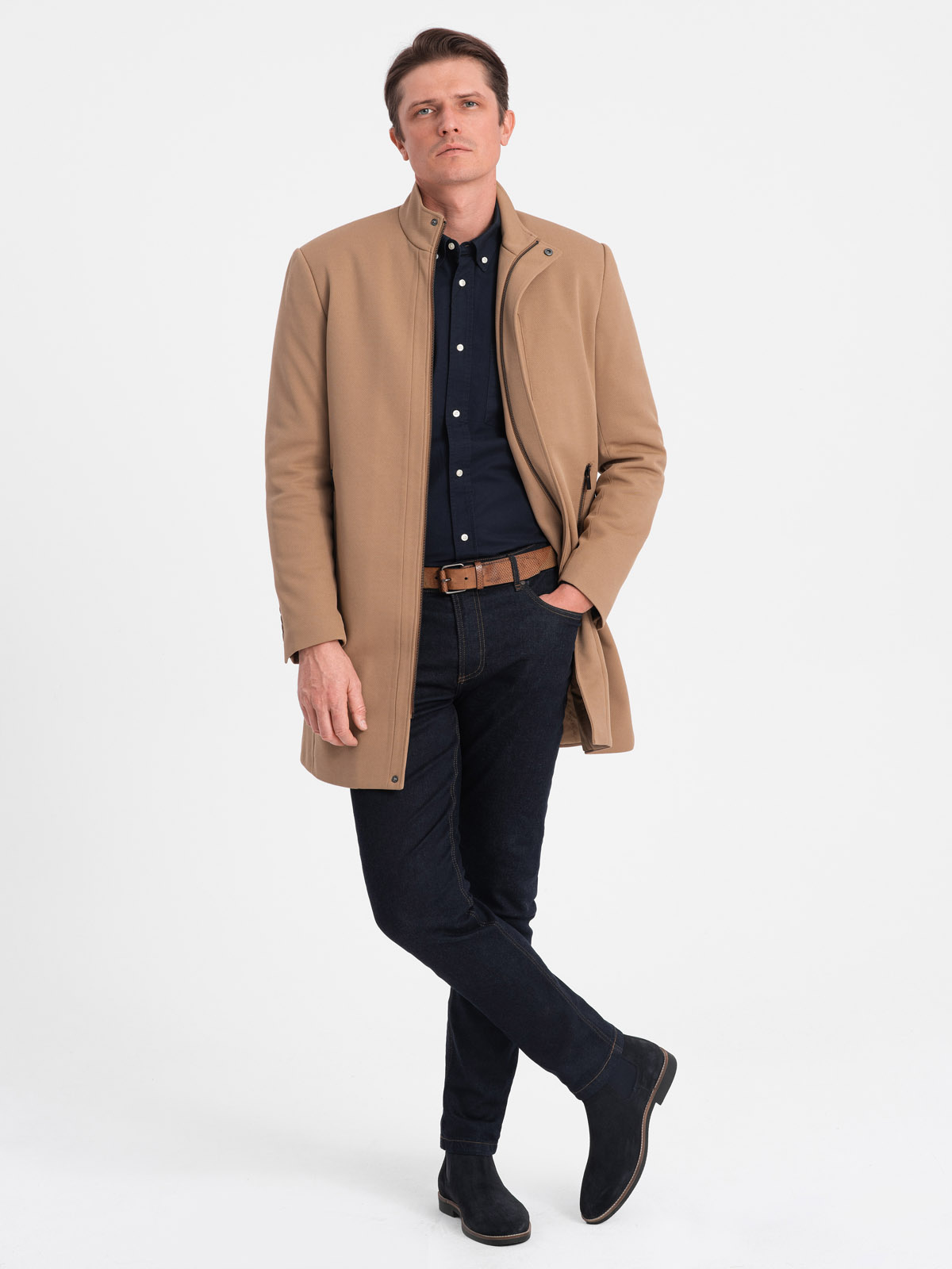 Stand up clearance collar camel coat