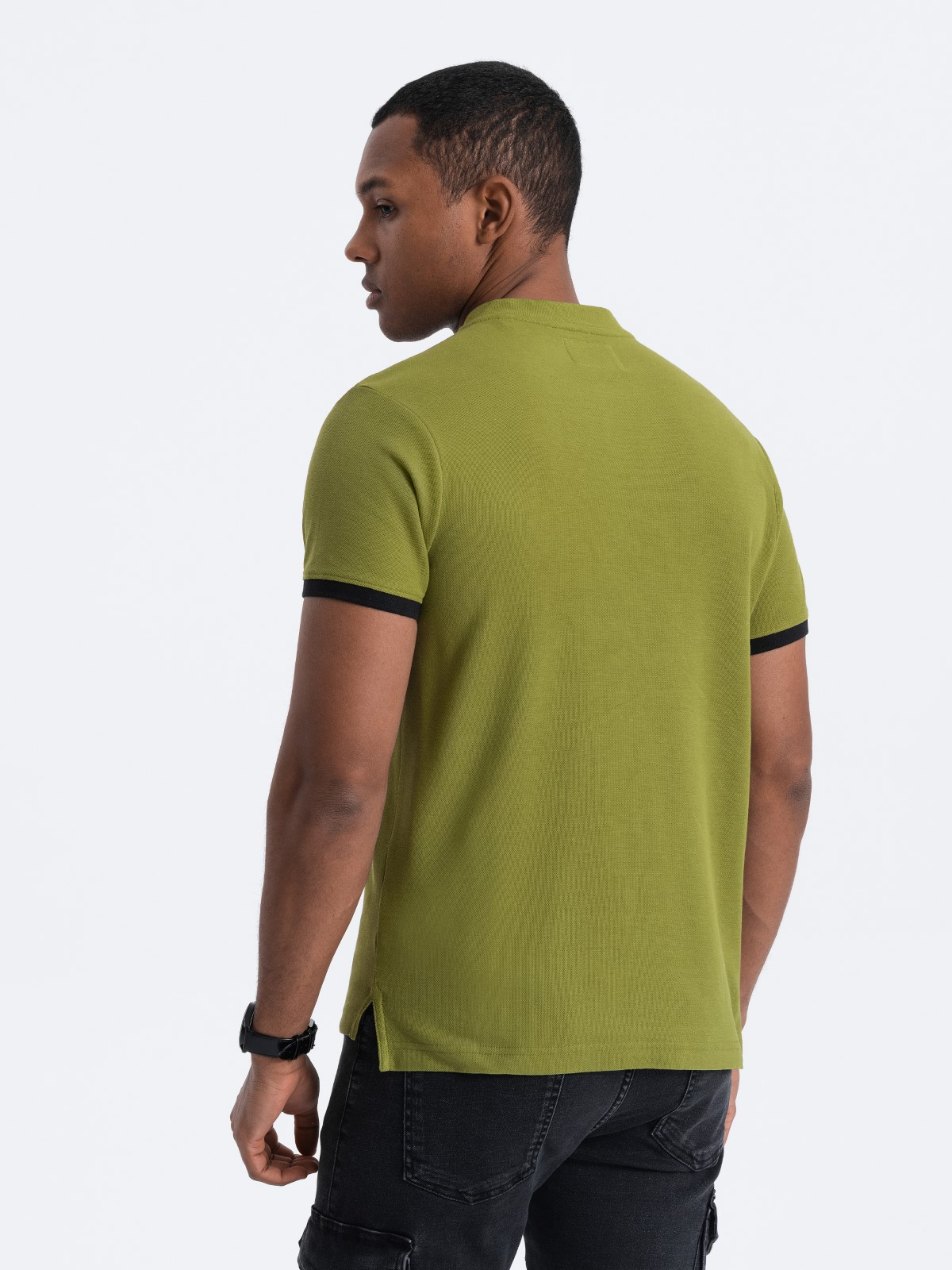 Collarless polo t shirts hotsell