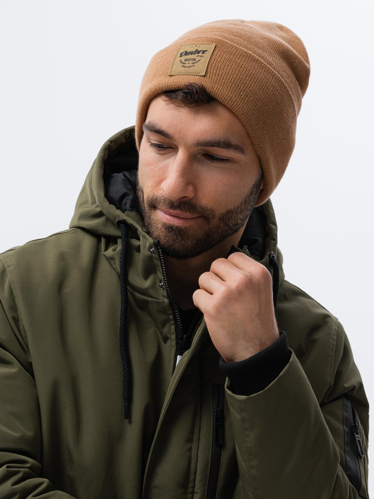 Men's hat light yellow H103 Men's clothing online