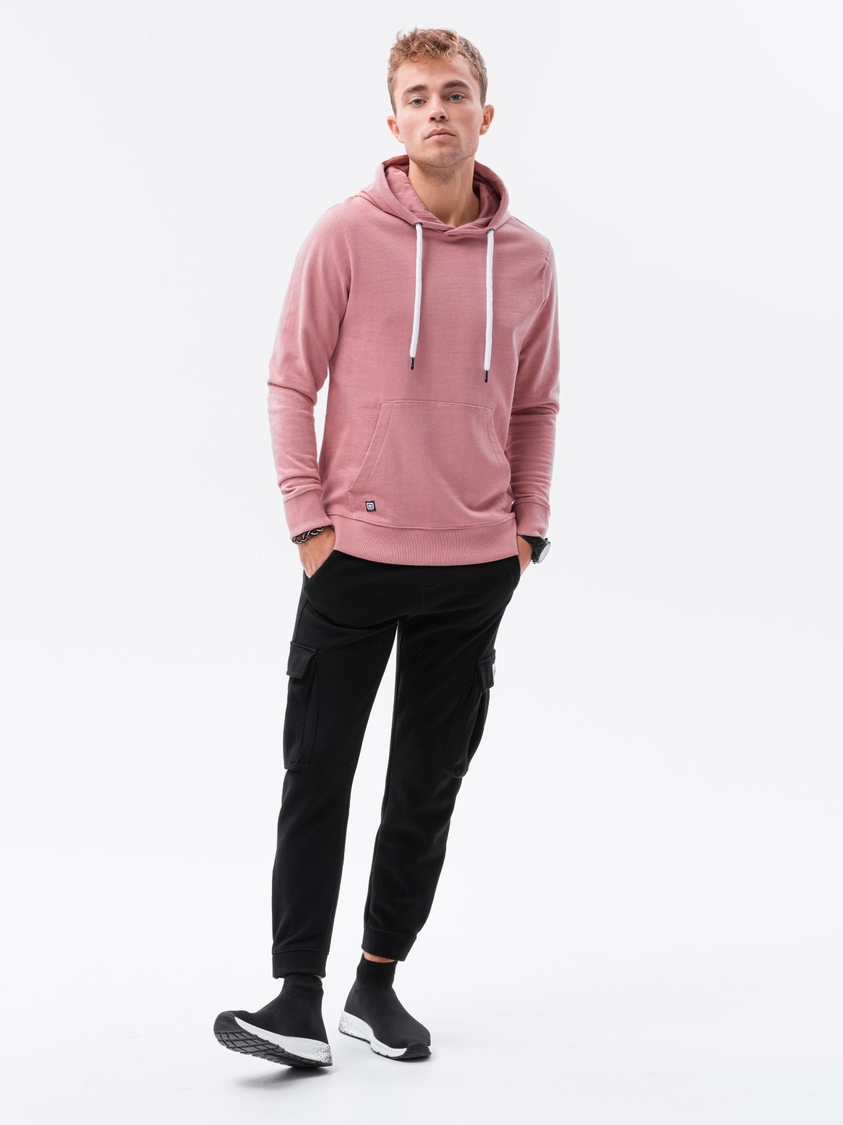 Pink hooded hotsell sweatshirt mens