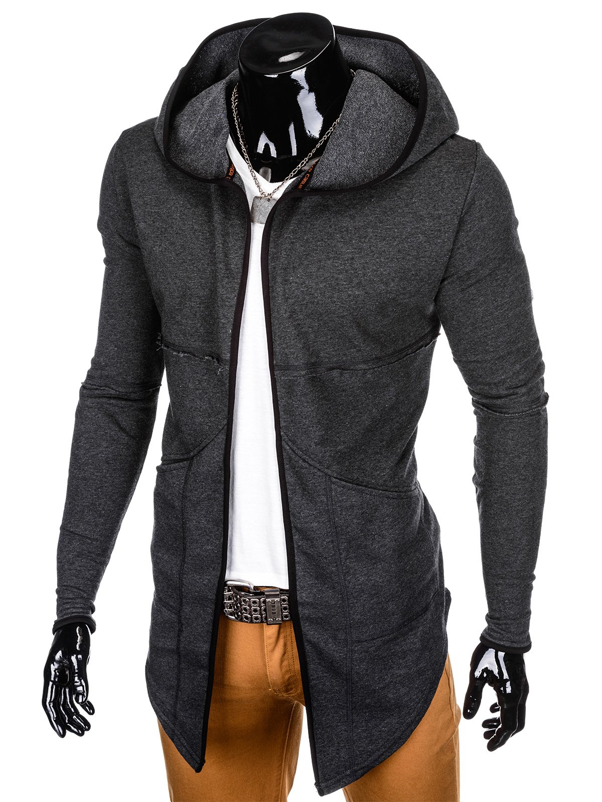 Men's hoodie - dark grey B822 | Ombre.com - Men's clothing online