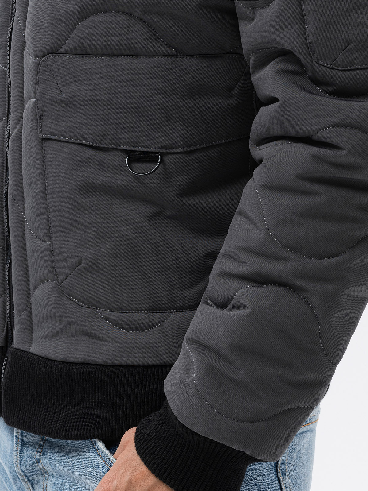 Men's insulated bomber jacket dark grey C515 Men's clothing online