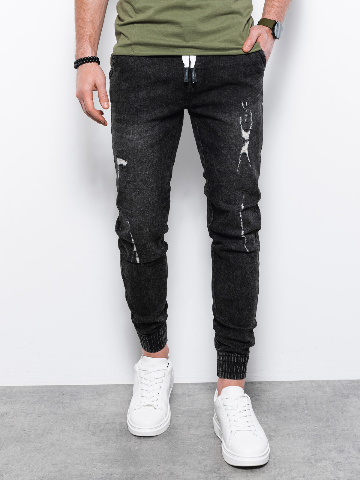 Men's jeans black P1081 Men's clothing online