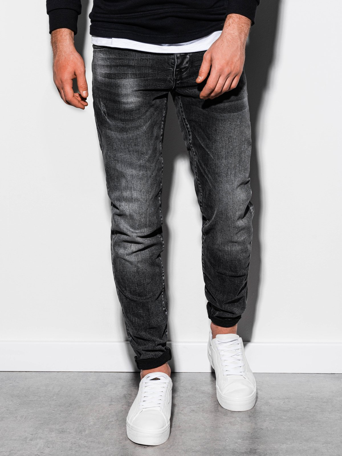 Men's jeans black P858 Men's clothing online