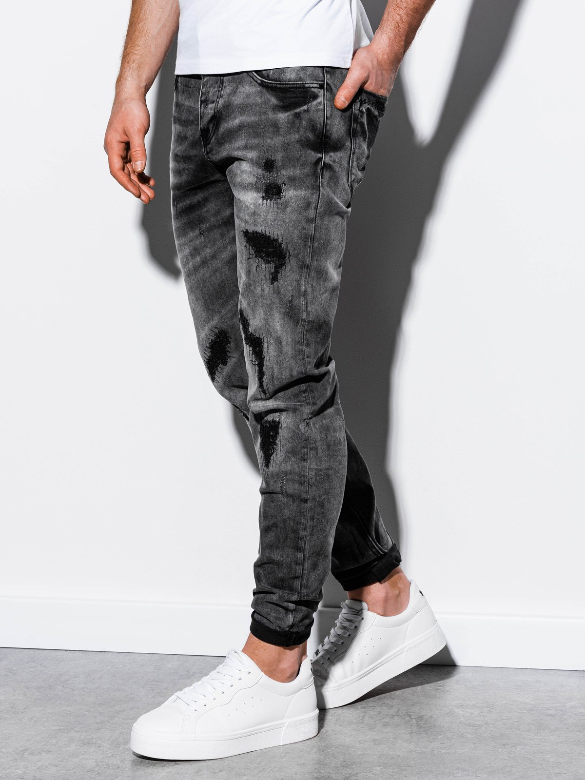 Men's jeans black P861 Men's clothing online