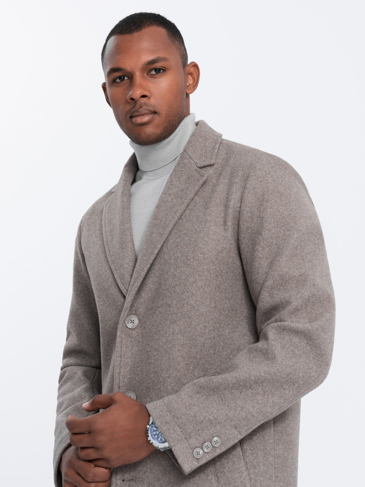 men single breasted overcoat