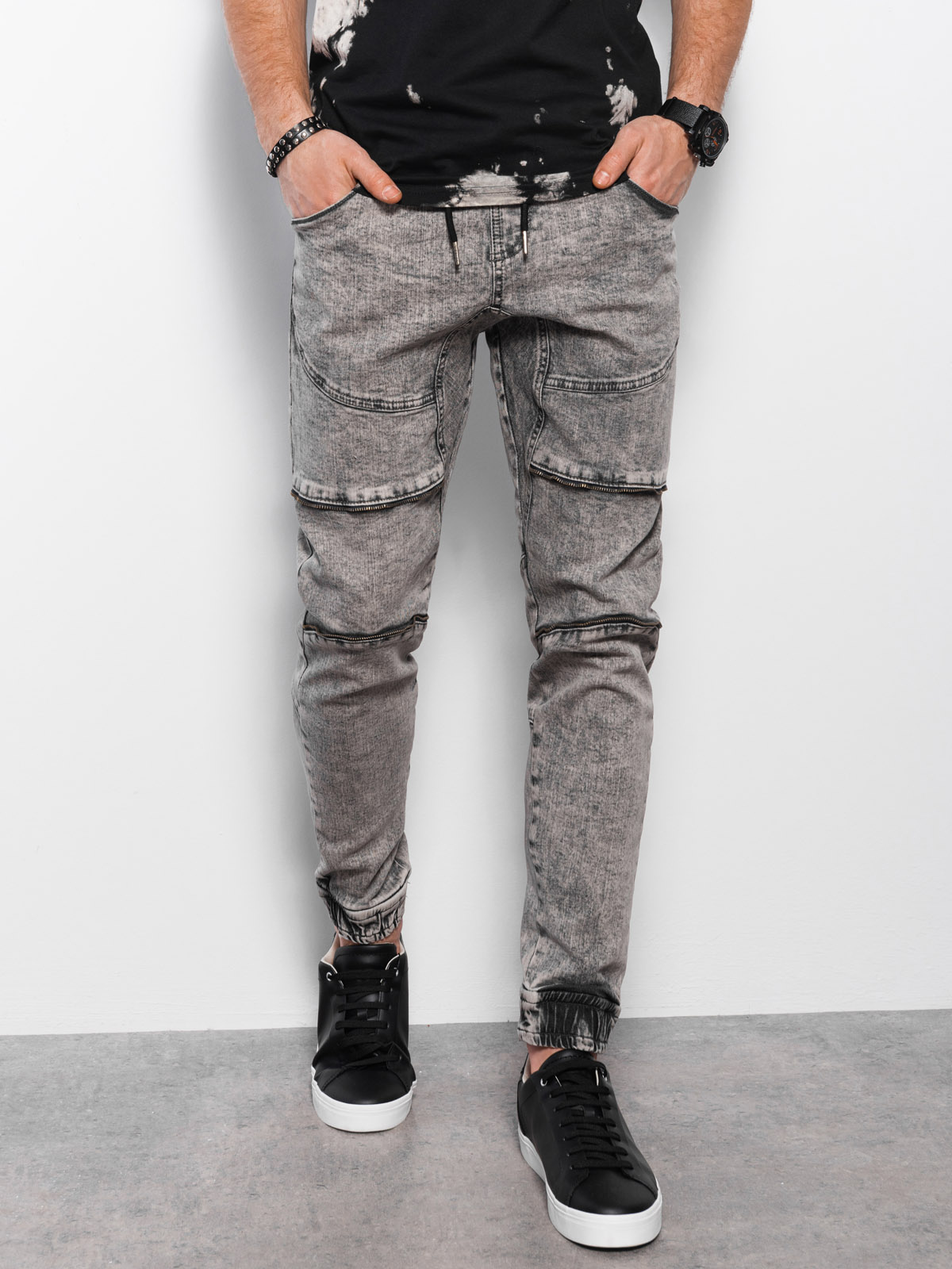 Grey ripped hot sale joggers