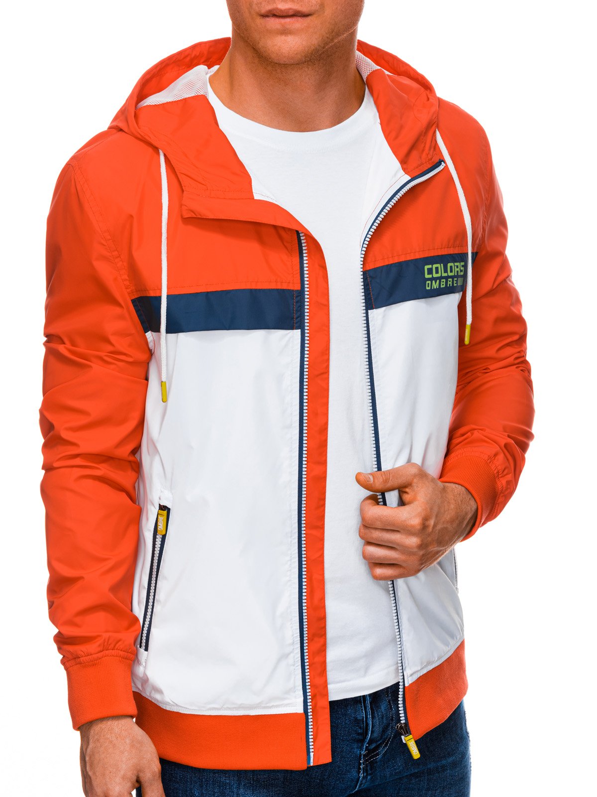 Orange white sale jacket