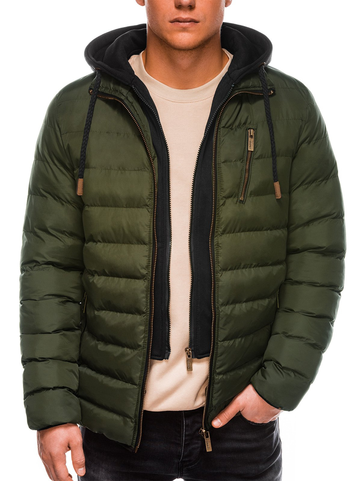 Ombre clothing men's store winter quilted jacket c384