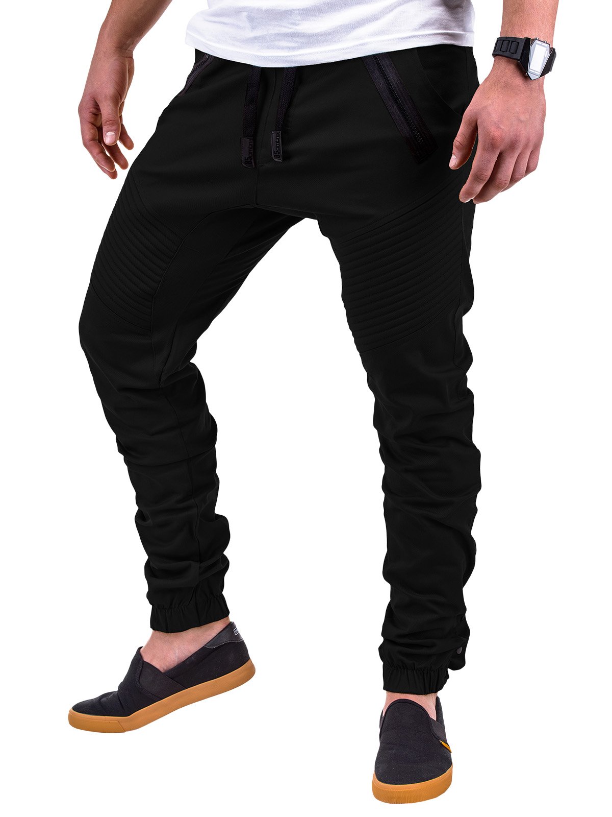 Men's pants joggers - black P389   - Men's clothing online