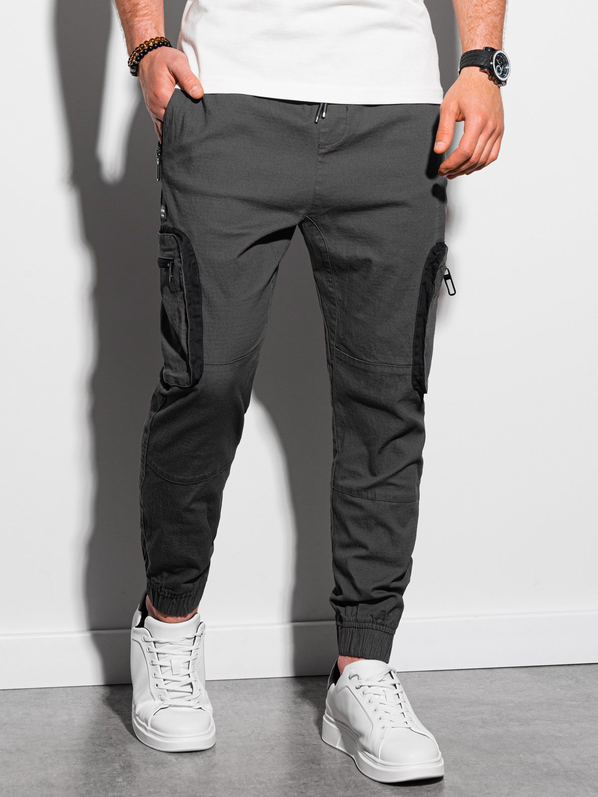 Men's pants joggers dark grey P960 Men's clothing online