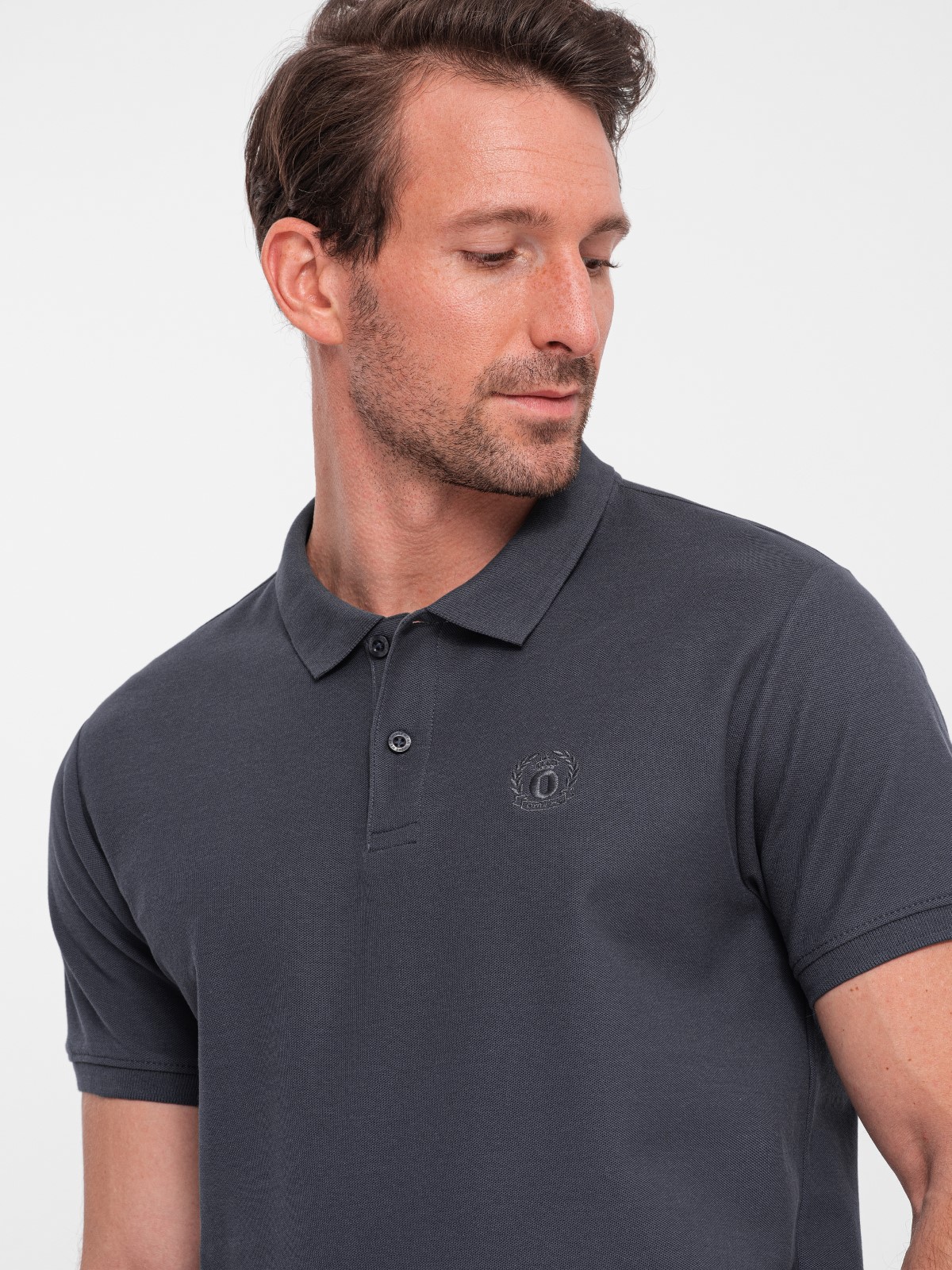 Mens Pique Knit Polo Shirt Graphite V3 S1374 Mens Clothing Online 