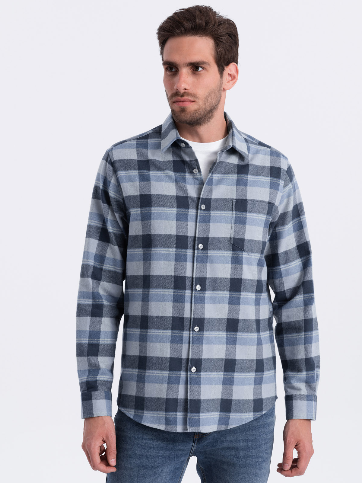 Plaid Flannel Shirt - Blue