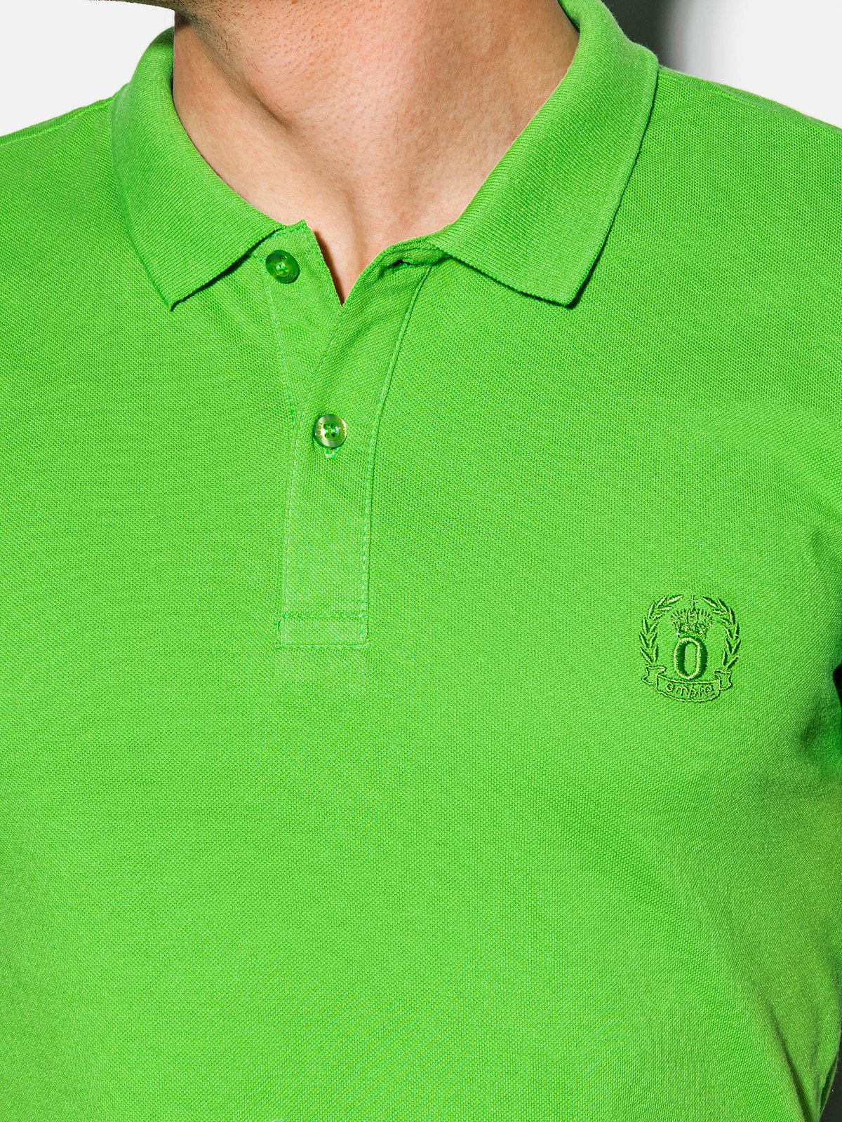 Men's plain polo shirt S1048 - green | Ombre.com - Men's clothing online