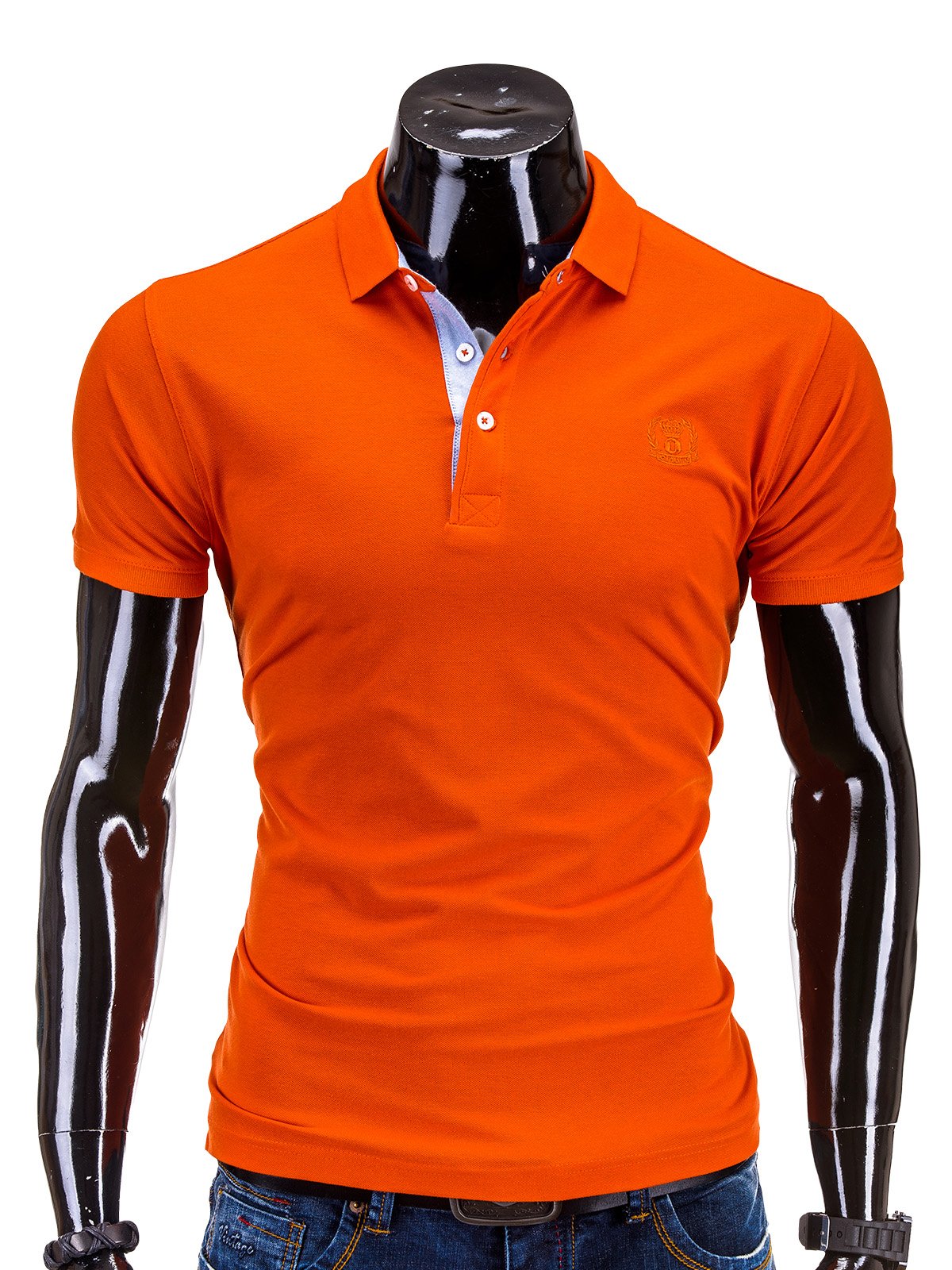 Men's plain polo shirt S594 - orange | Ombre.com - Men's clothing online