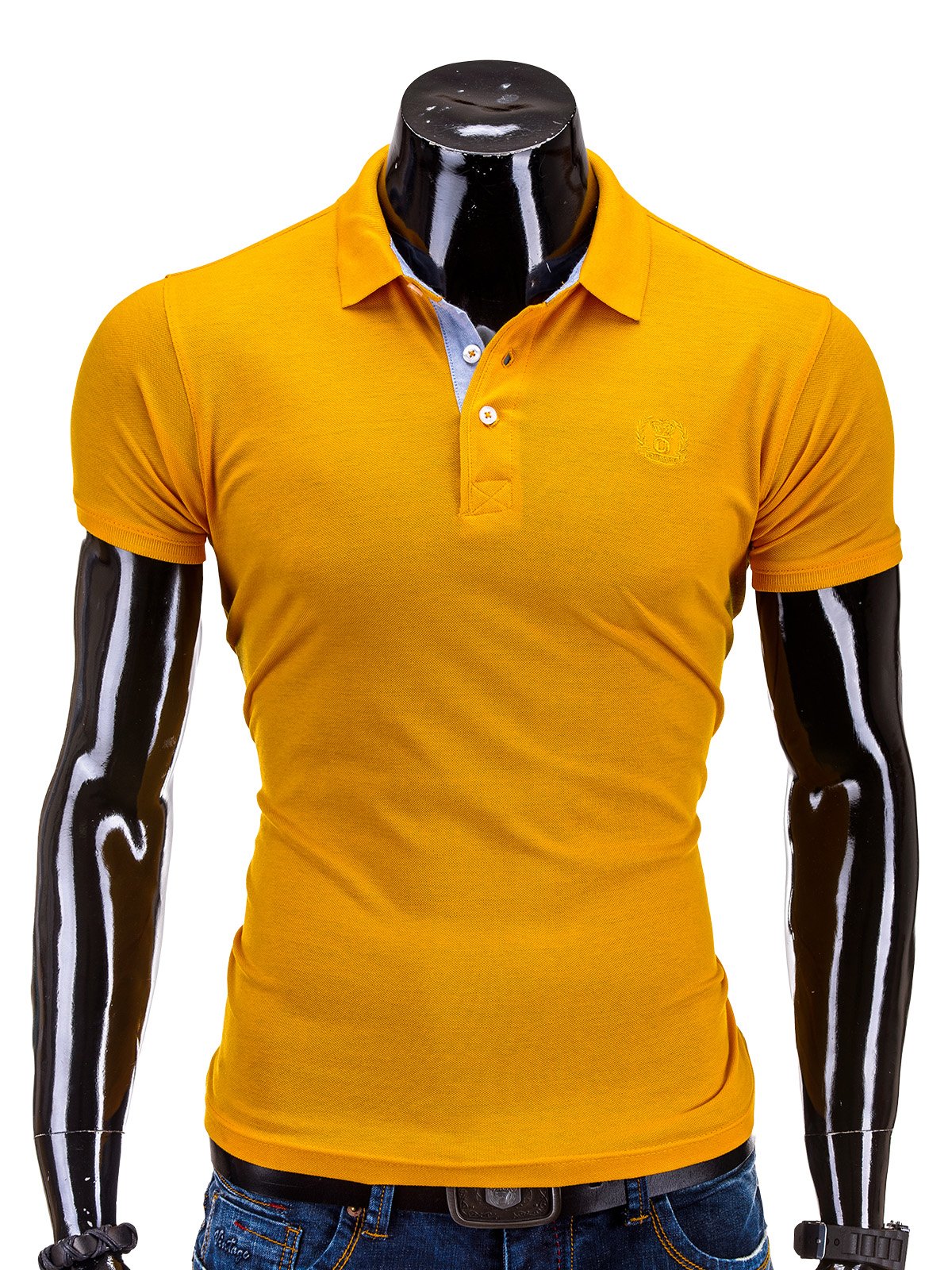 Men's plain polo shirt S594 - yellow | Ombre.com - Men's clothing online