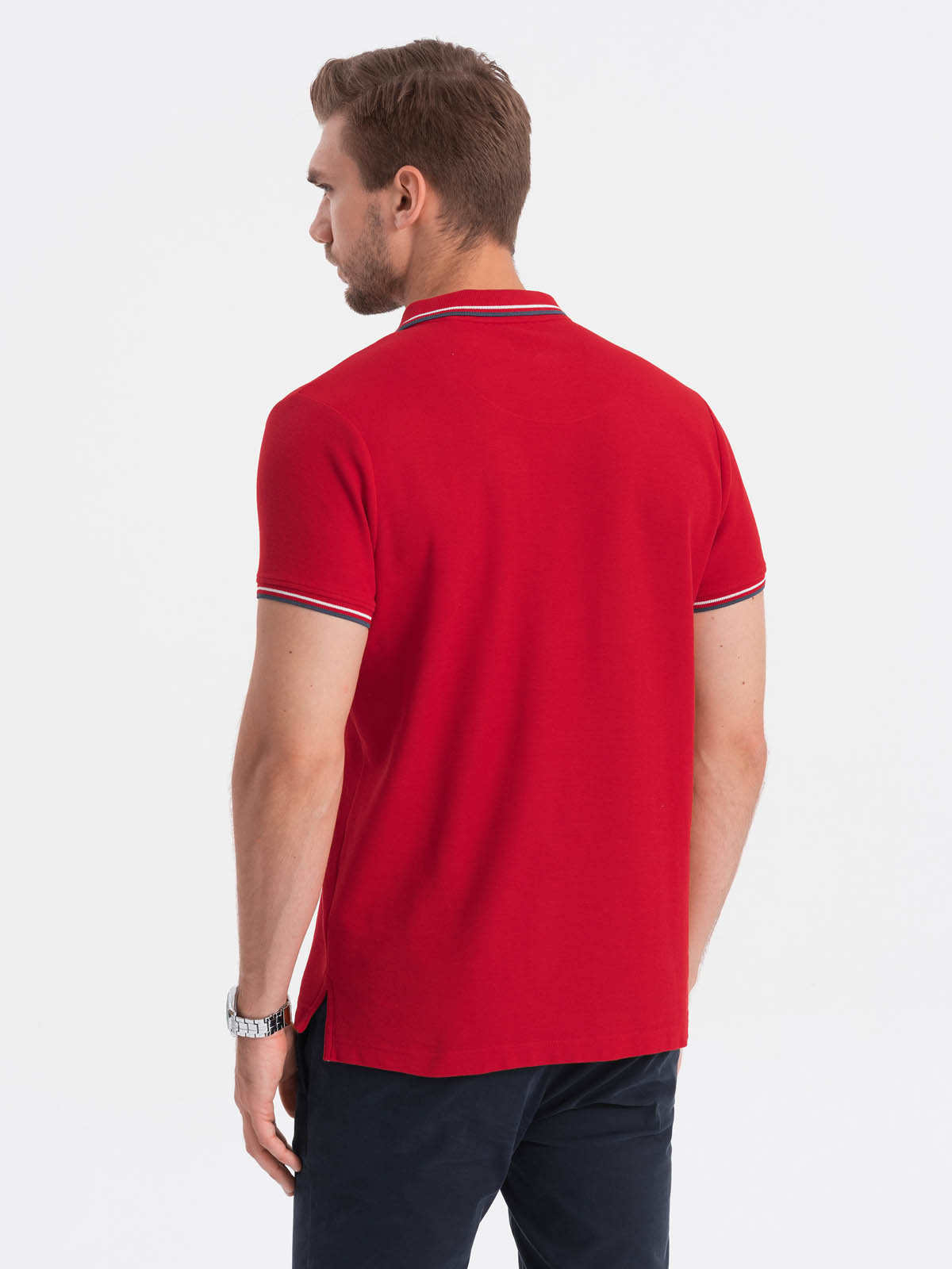 contrast polo shirt