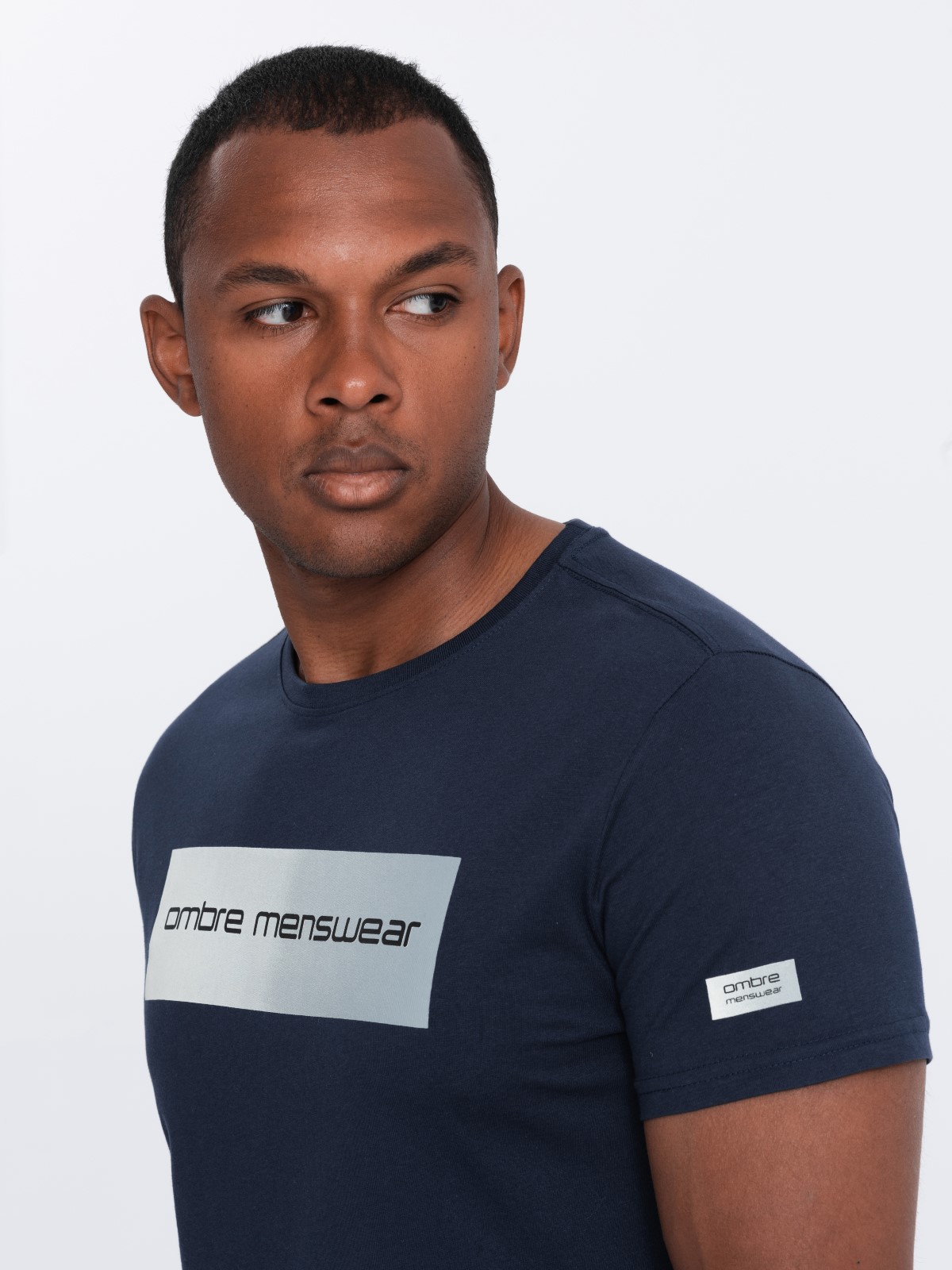 Printed Men Navy Blue Cotton T Shirt