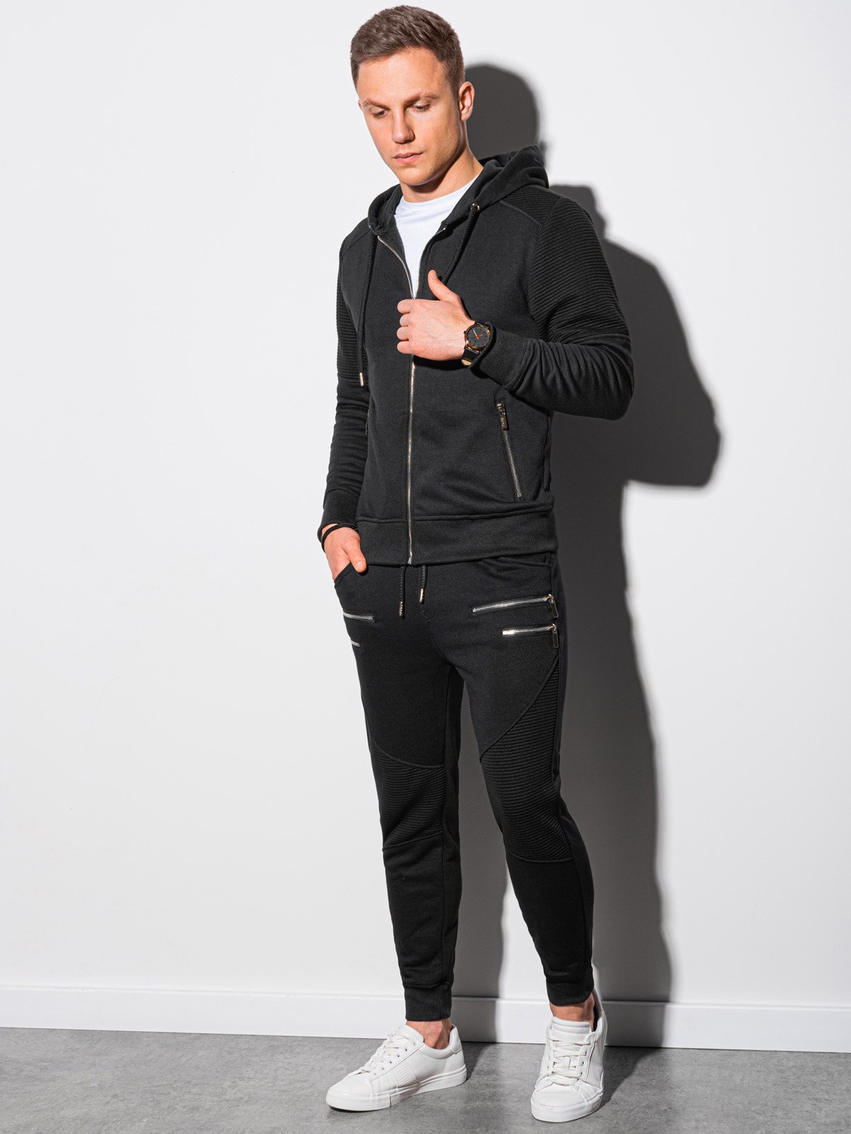 Men s set hoodie pants black Z23