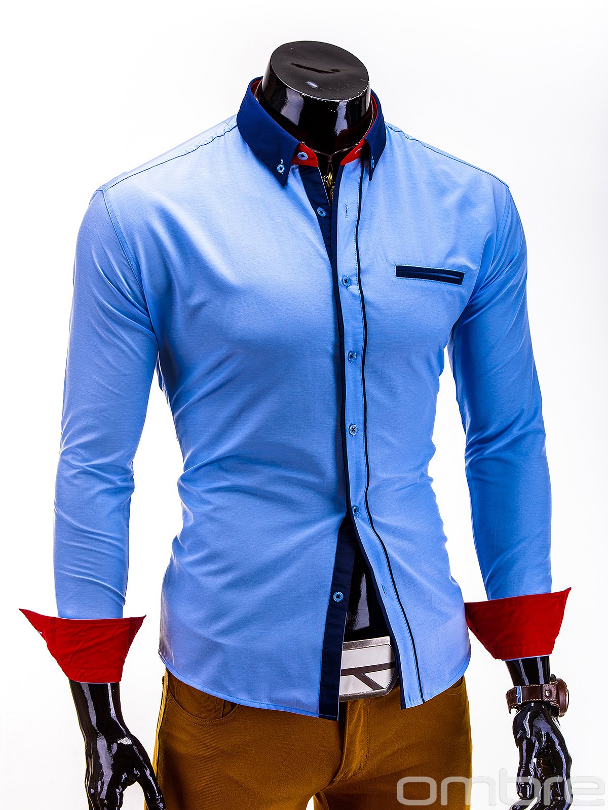 Men's shirt - light blue K215 | Ombre.com - Men's clothing online