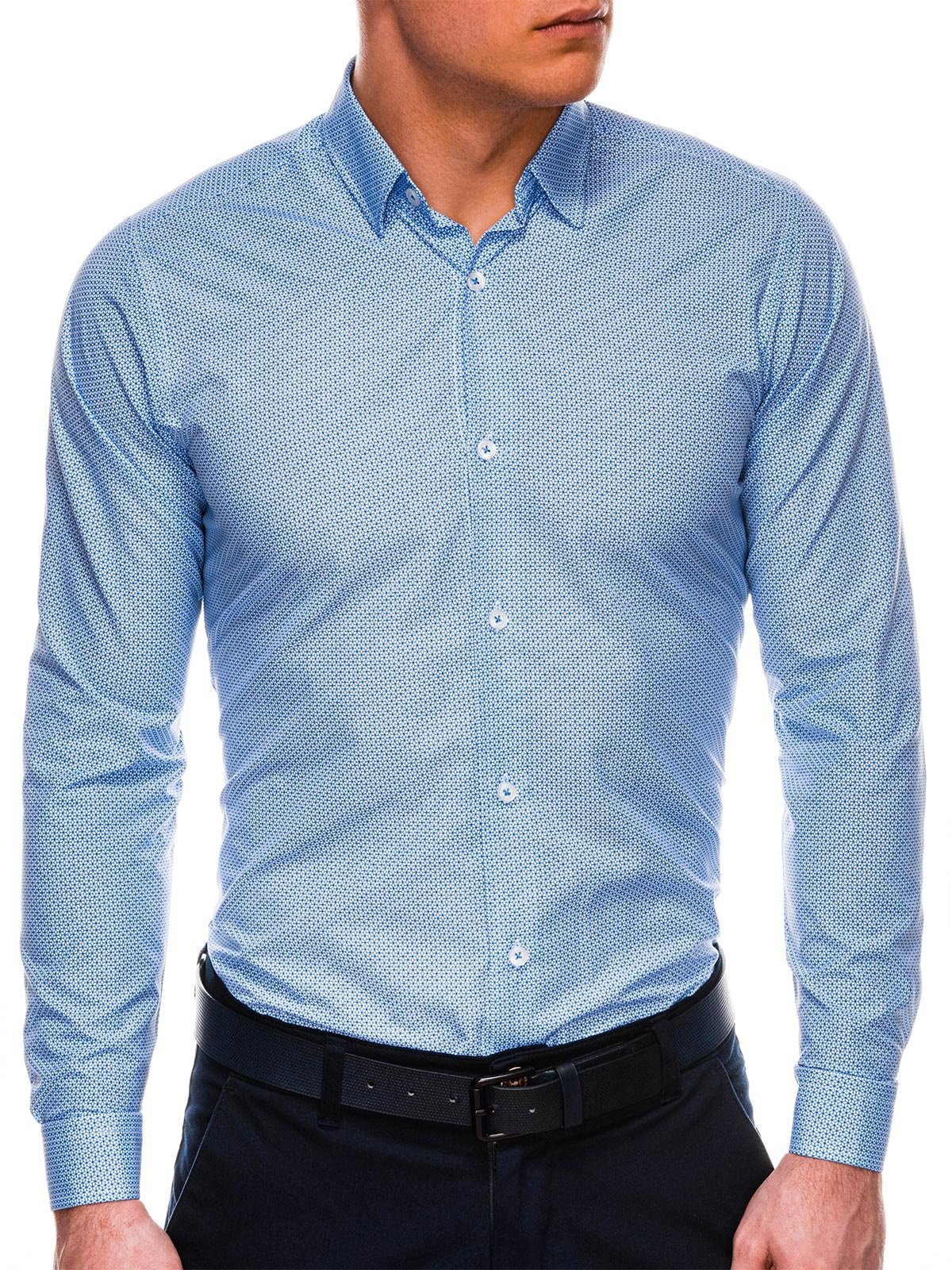 Men's shirt with long sleeves K516 - light blue | Ombre.com - Men's ...