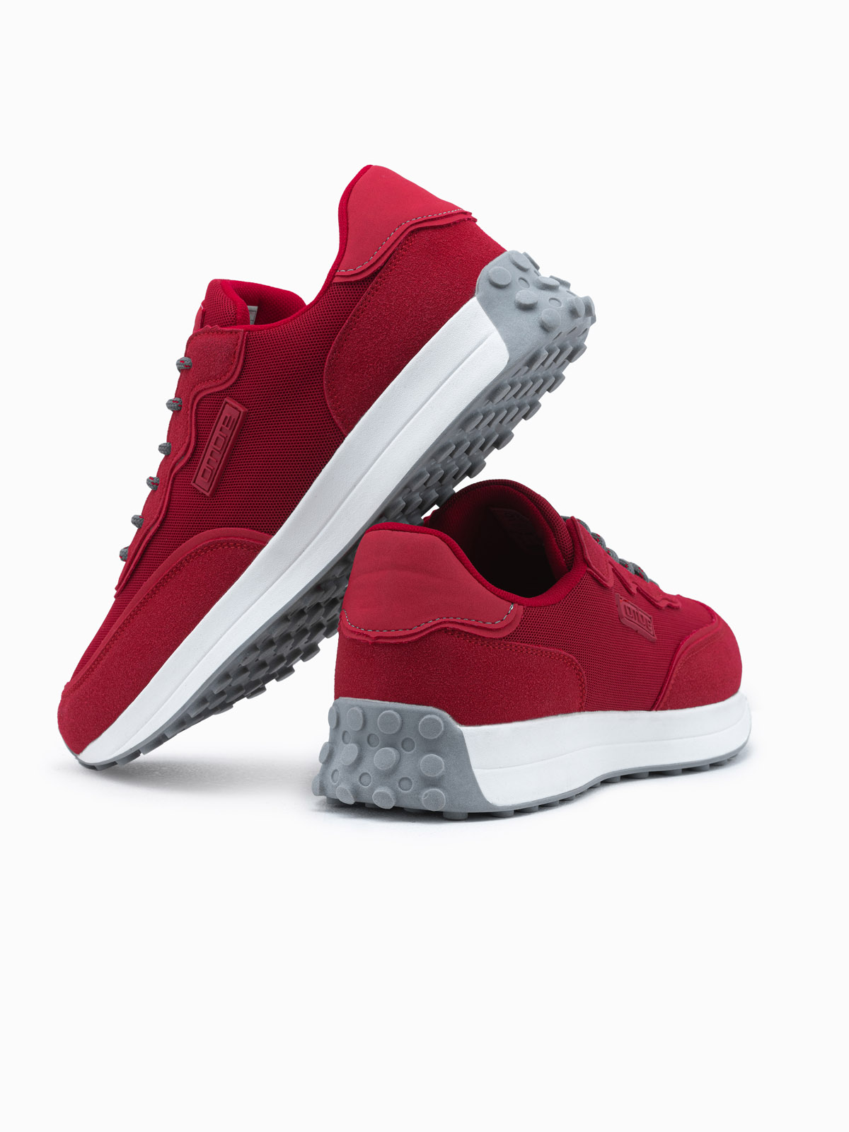 Men's shoes sneakers in combined materials - red V2 OM-FOSL-0110 ...