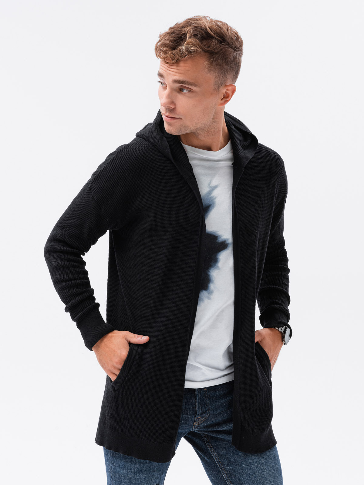 Men's sweater black E188 Men's clothing online