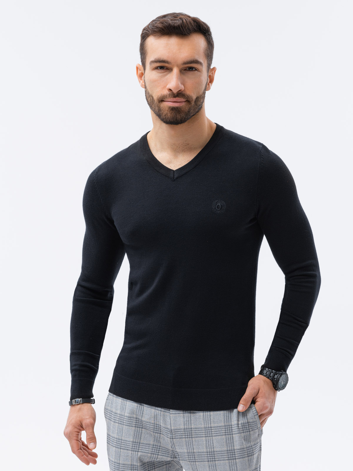 Men's sweater black E191 Men's clothing online