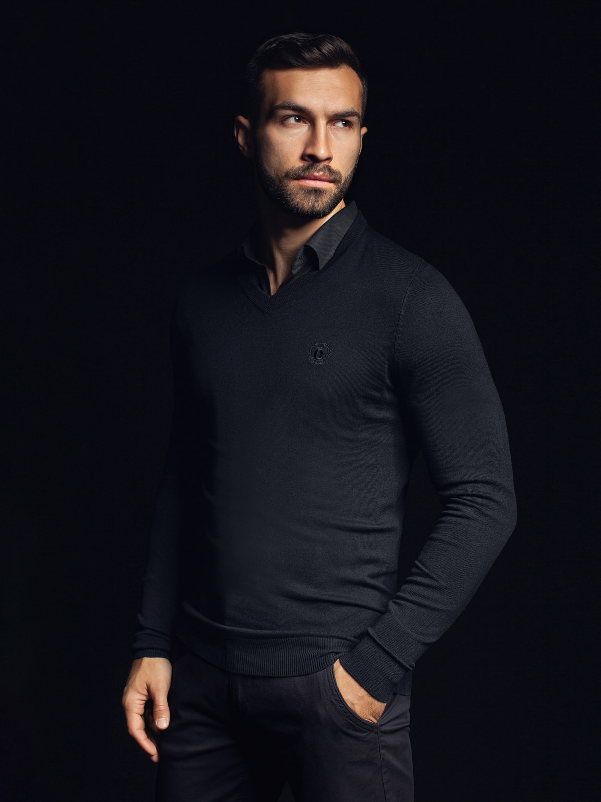 Men's sweater black E191 Men's clothing online