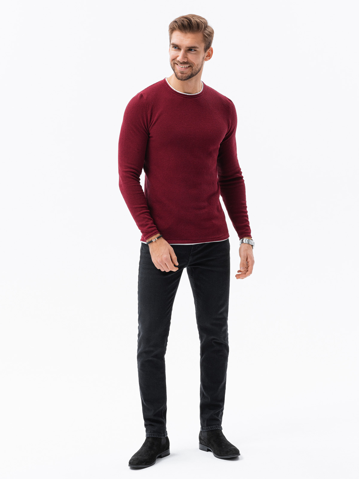 Mens dark outlet red sweater