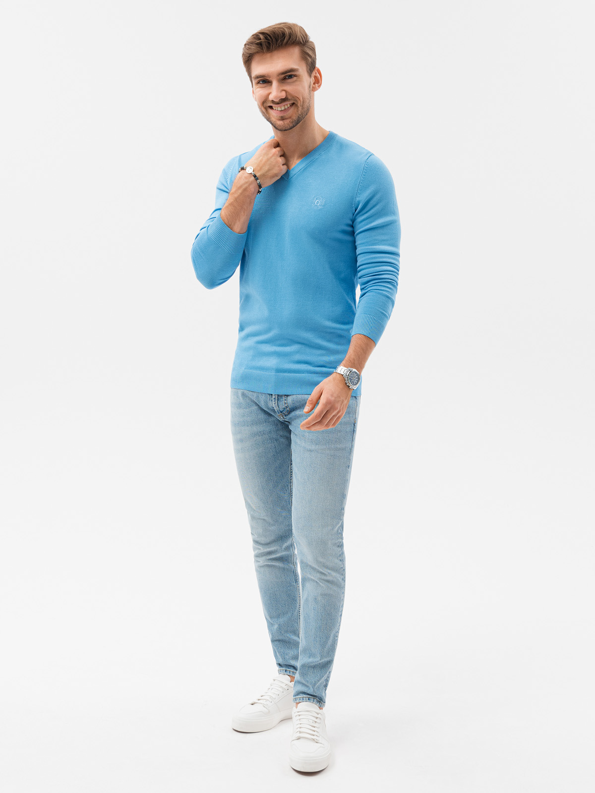 Men's sweater - light blue E191   - Men's clothing online