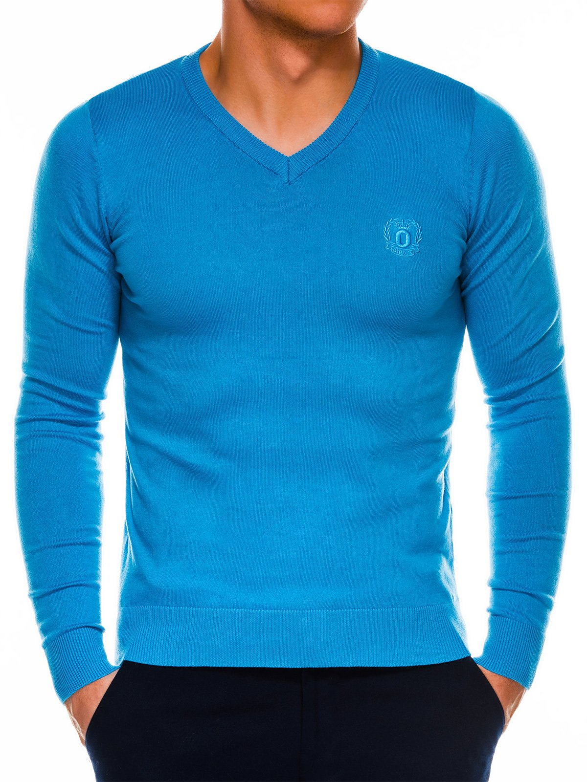 Men's sweater light blue E74 Men's clothing online
