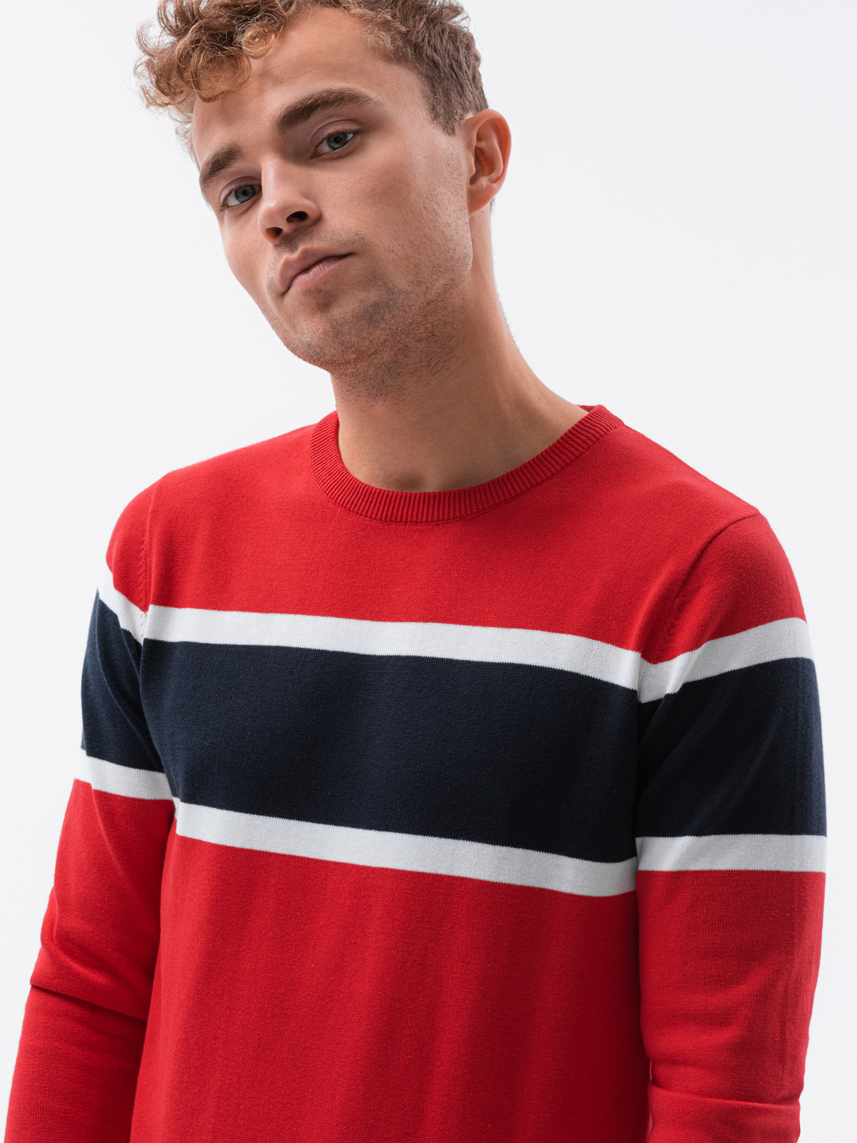 Men's sweater - red E190 | Ombre.com - Men's clothing online