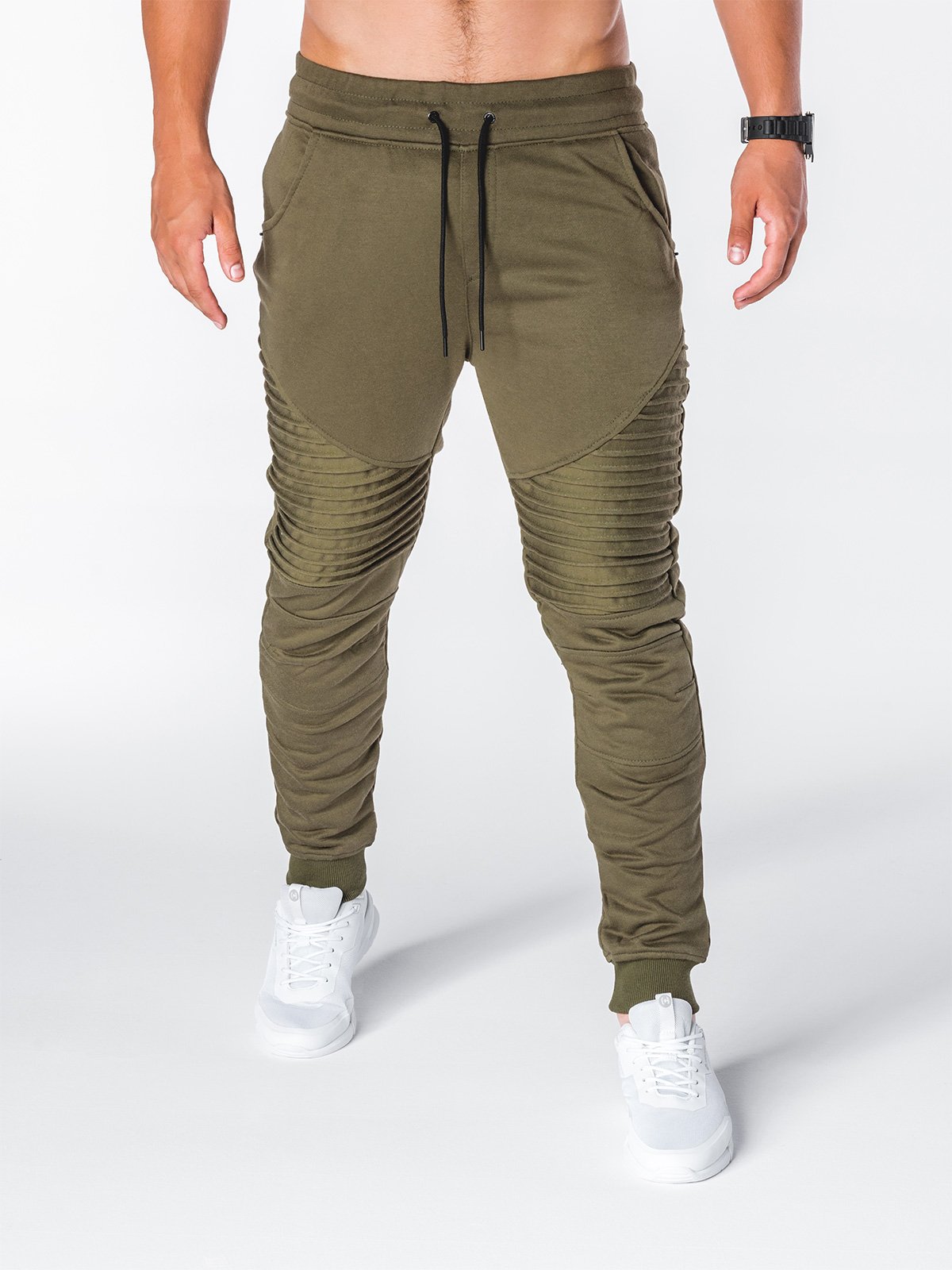 Men's sweatpants P644 - khaki | Ombre.com - Men's clothing online