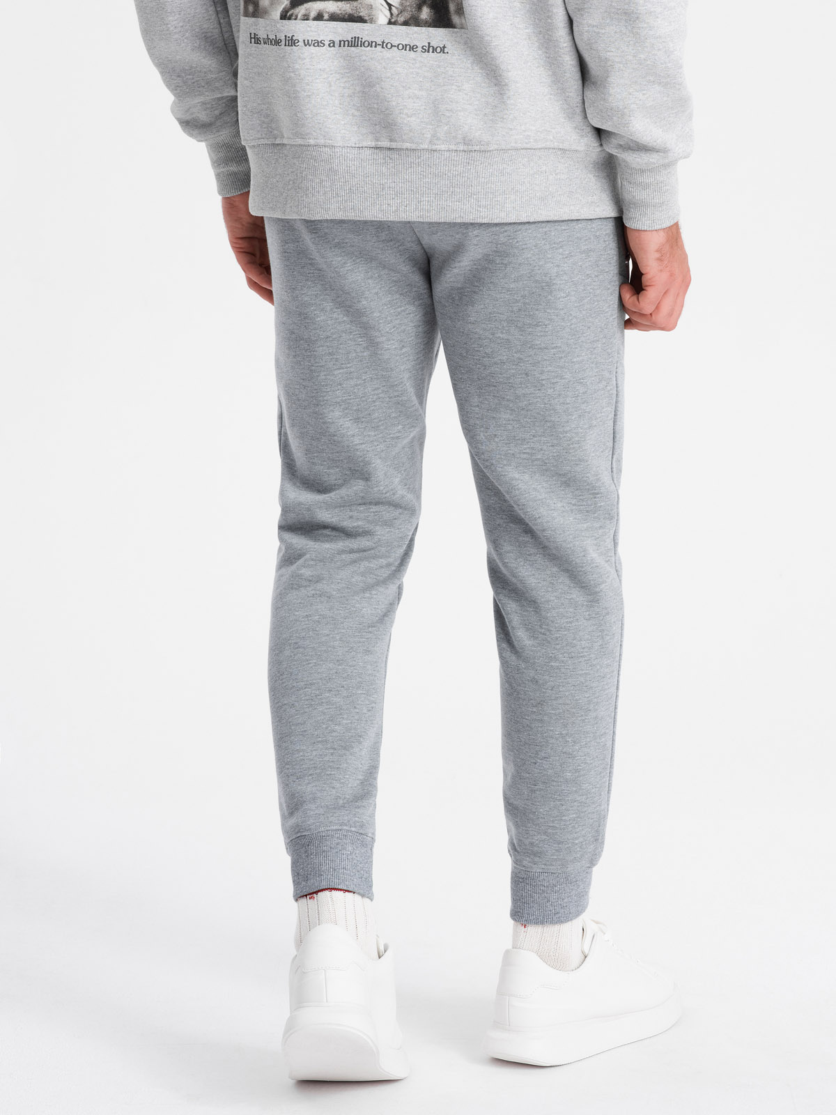 Grey melange online joggers