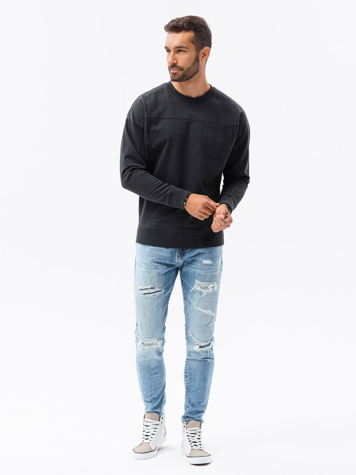 Men's sweatshirt black B1277 Men's clothing online